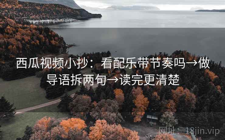 西瓜视频小抄：看配乐带节奏吗→做导语拆两句→读完更清楚