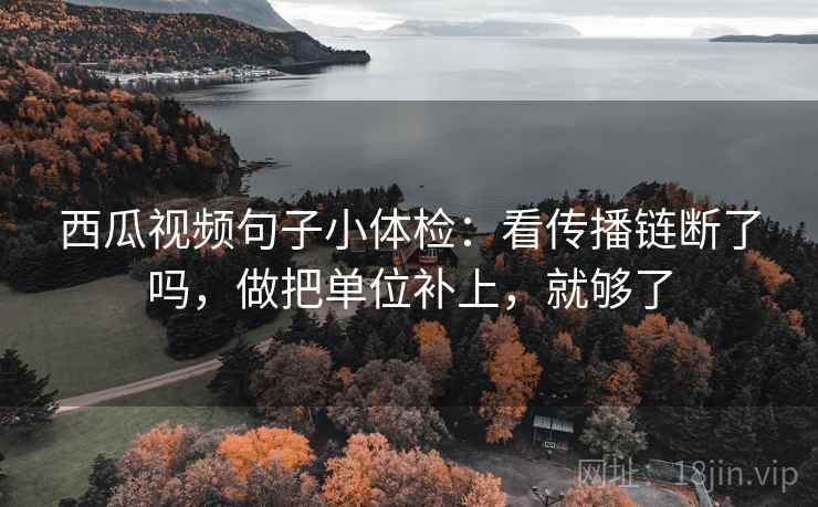 西瓜视频句子小体检：看传播链断了吗，做把单位补上，就够了