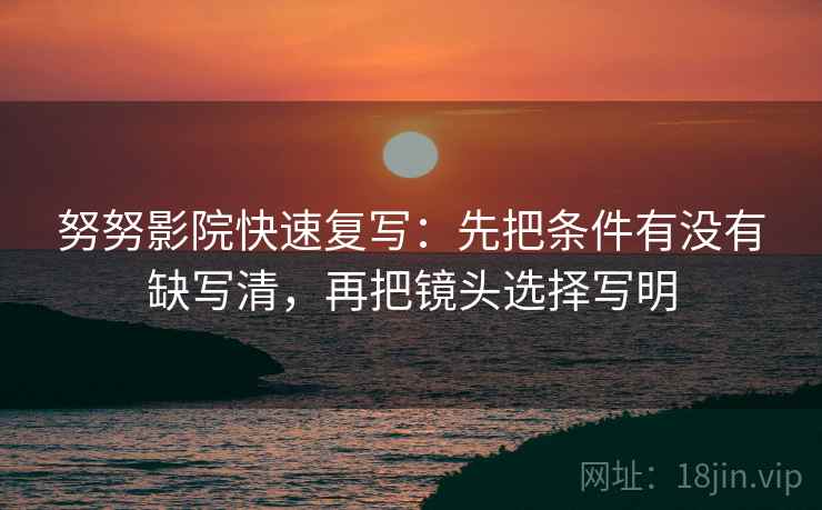 努努影院快速复写：先把条件有没有缺写清，再把镜头选择写明